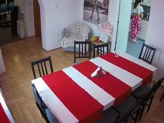This model is live right now. voyeurcam-julmodels-dining