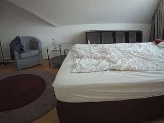 This model is live right now. voyeurcam-julmodels-whitebed-6