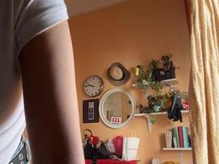 Maybe shirt a bit higher to tease with a bit of bra [207 tokens remaining]